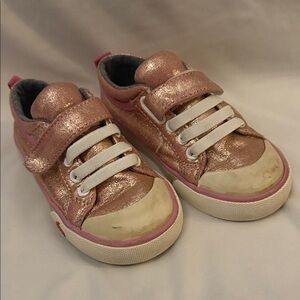 See Kai Run Metallic Rose Gold Glitter Sneakers for Kids